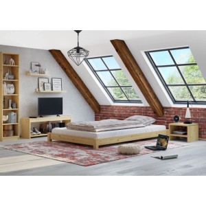 Erst-Holz Breites Flaches Futonbett Einzelbett 120 x 200 cm Kiefer Massiv Modell 51 ohne Zubehör