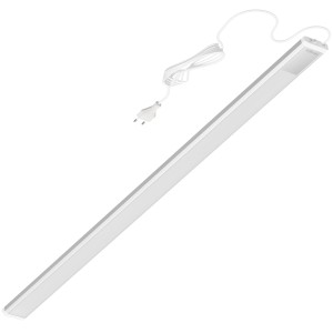 Oktaplex LED Unterbauleuchte, 90cm, neutralweißes Licht, Aluminiumgehäuse mit Schalter.
