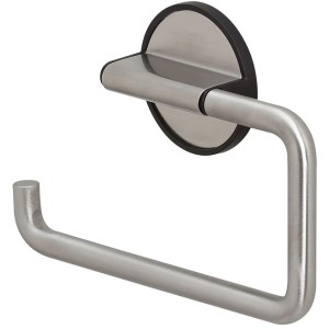 Tiger Toilettenpapierhalter Tune, Edelstahl gebürstet mit schwarzen Akzenten.