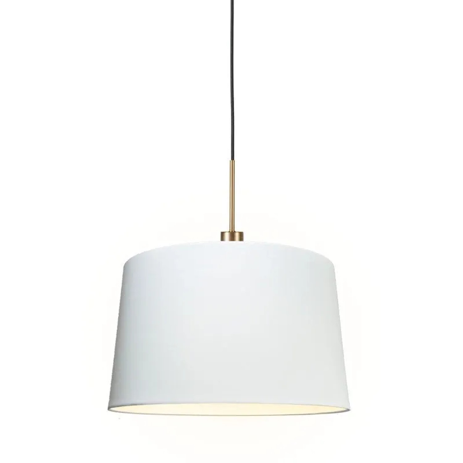 QAZQA Moderne Hängelampe Bronze mit Schirm 45 cm Weiß Combi 1