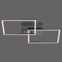 Moderne, schwarze LED-Deckenleuchte Iven mit zwei Quadraten (53x53cm) für Wohnräume.