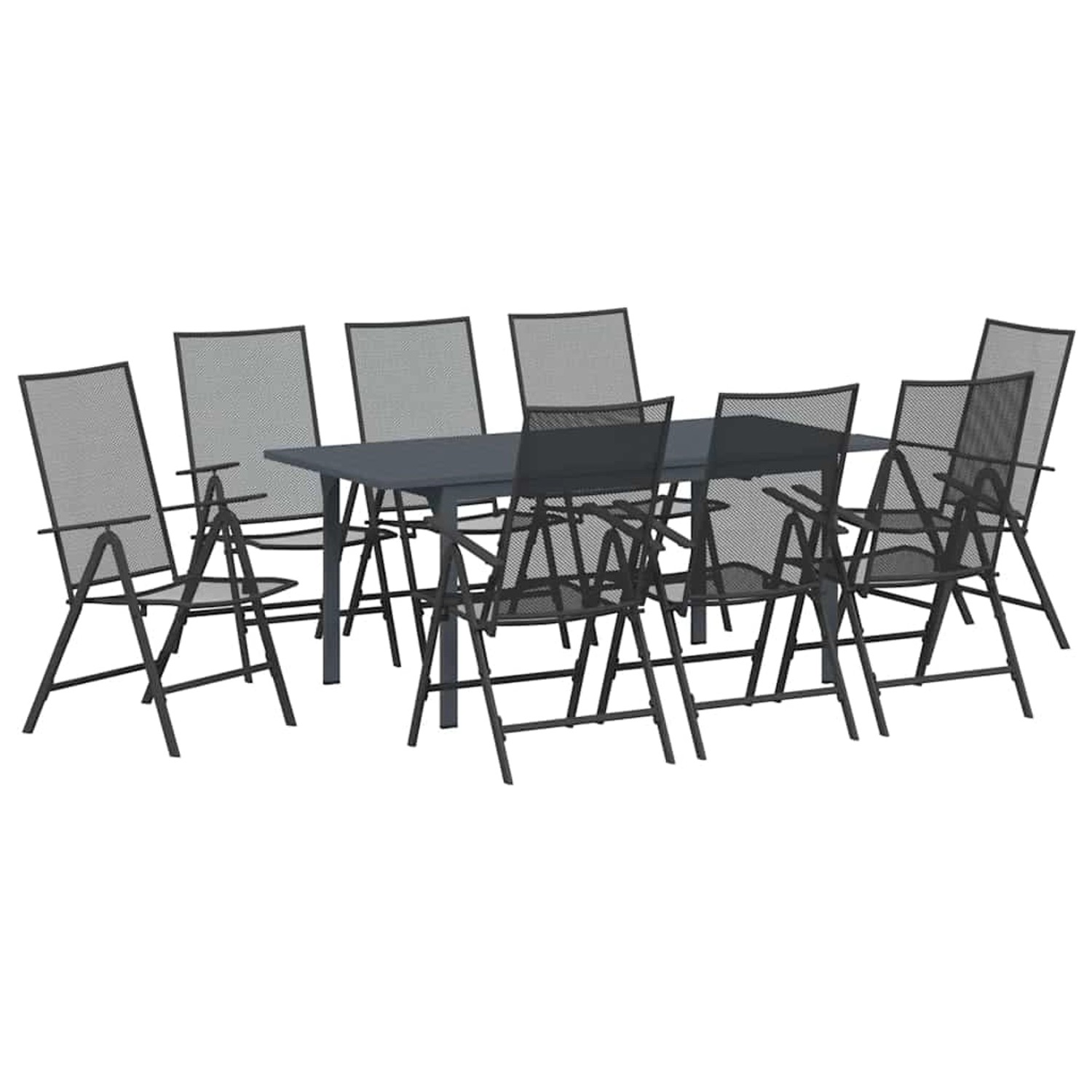 vidaXL Garten Essgruppe 9-Tlg Anthrazit Stahl 3378815 günstig online kaufen
