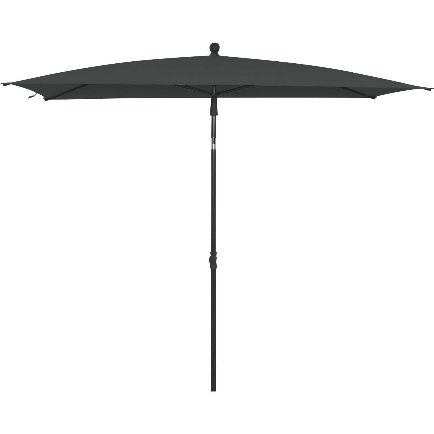 Grauer Siena Garden Marktschirm City, 210x140 cm, mit Neigungsfunktion für Balkon & Garten.