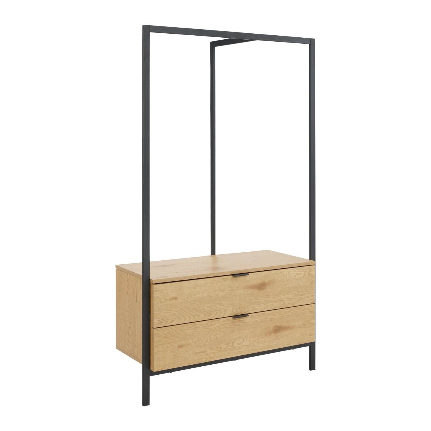 Bessagi Home Garderobe Connor Eichefarben/Schwarz MDF