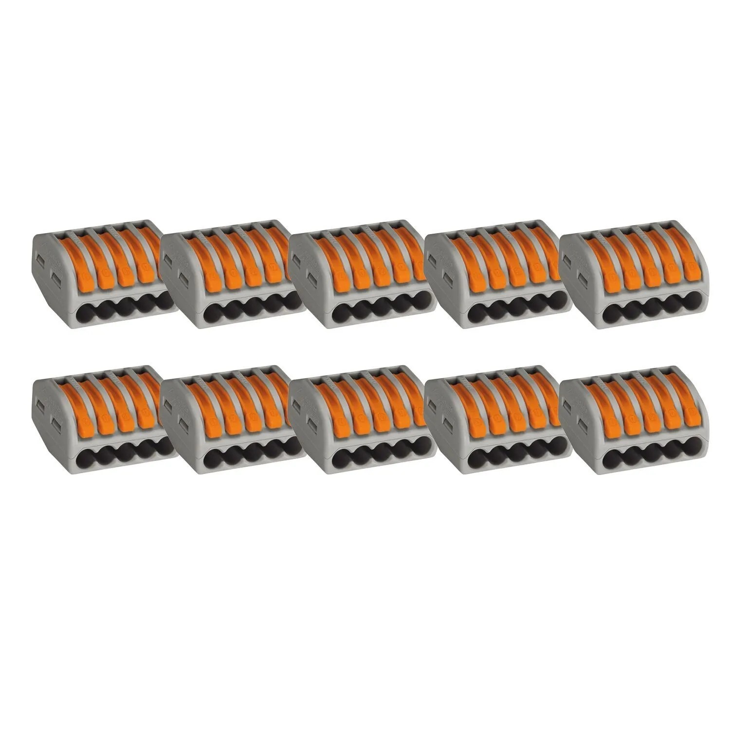 vasalat Set WAGO 222 Verbindungsklemmen 5-polig 0,08-4 mm² mit Hebel 10 Stück