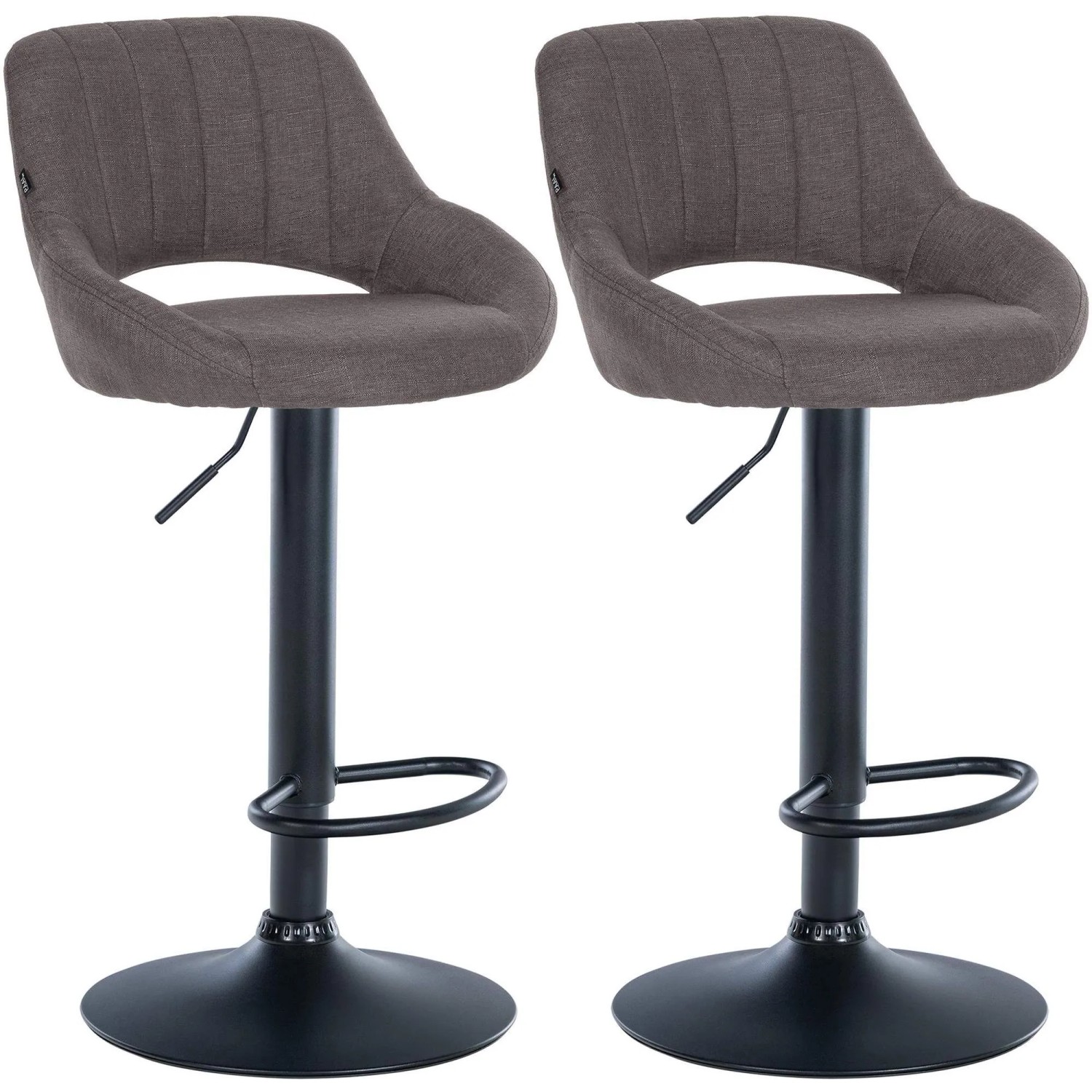 DELUKE 2er Set Barhocker SEGAD Stoff Dunkelgrau 47x48x85cm Schwarz Barstuhl Mit Lehne Tresenhocker Tresenstuhl