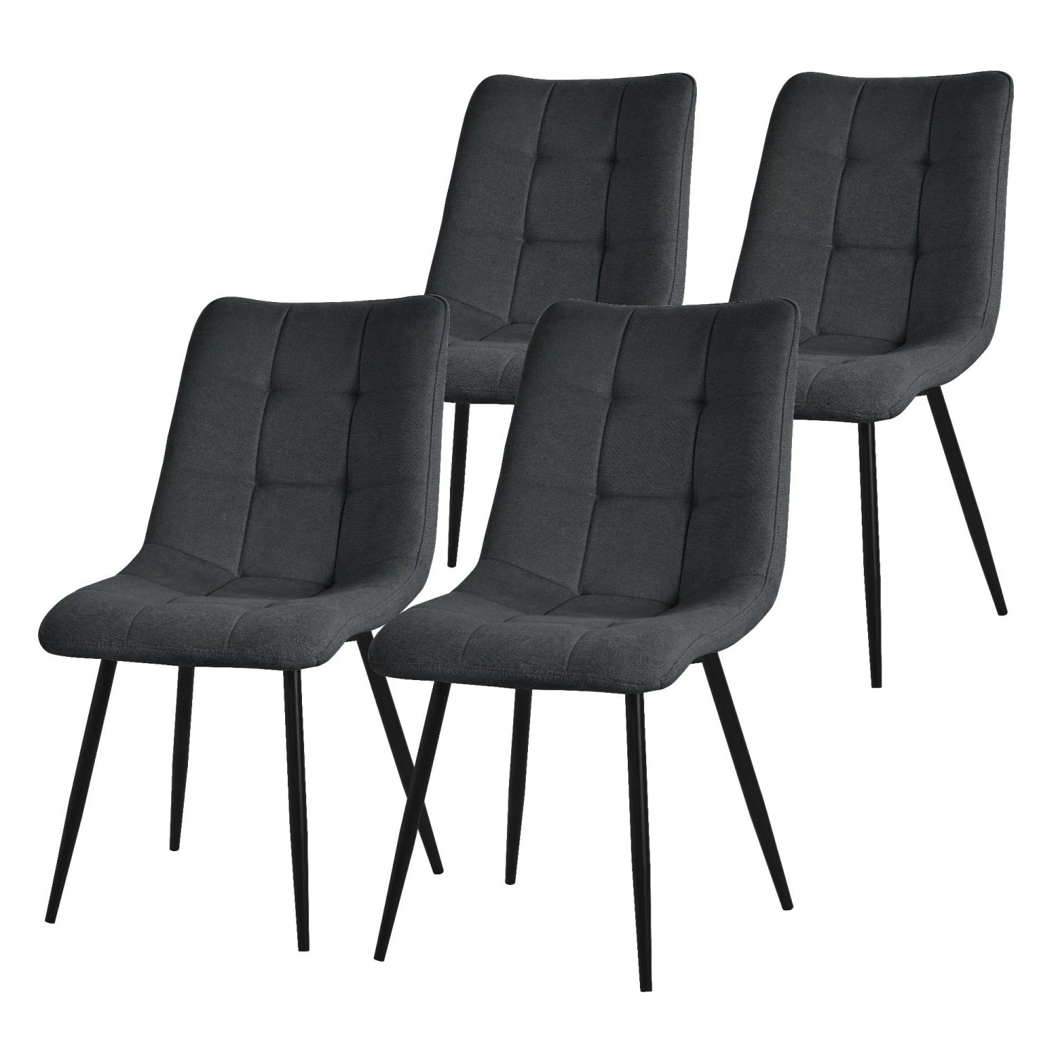 ML-Design Esszimmerstühle 4Ee Set Anthrazit Stoffbezug Metallbeinen