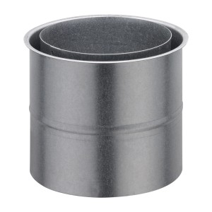OBI Wandfutter, Ø 120 mm, doppelwandig, aus feueraluminiertem Blech für Kamin- und Ofenanschluss.