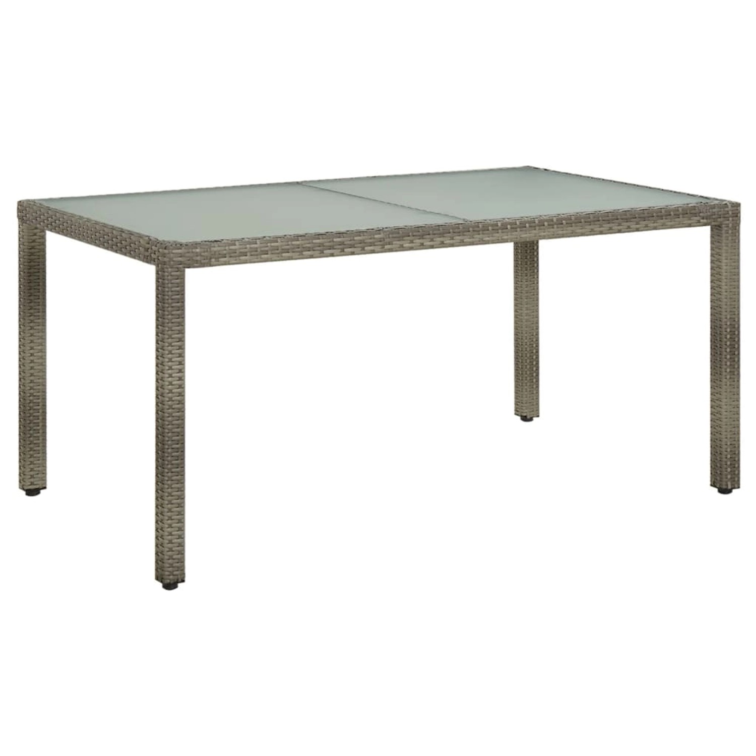 vidaXL Gartentisch 150x90x75 cm Hartglas und Poly Rattan Grau 316707 günstig online kaufen