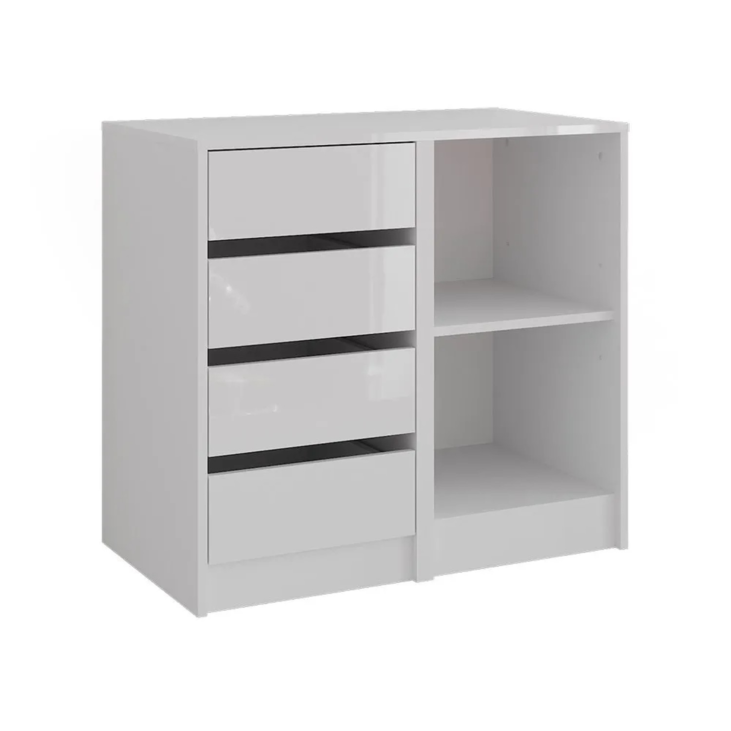 Vicco Kommode Sherry Weiß Weiß Hochglanz 80 x 76 2 Teile Art Nr 57716