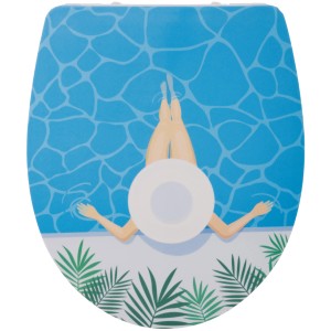 AquaSu Pooltime WC-Sitz mit Pool-Motiv und Absenkautomatik.
