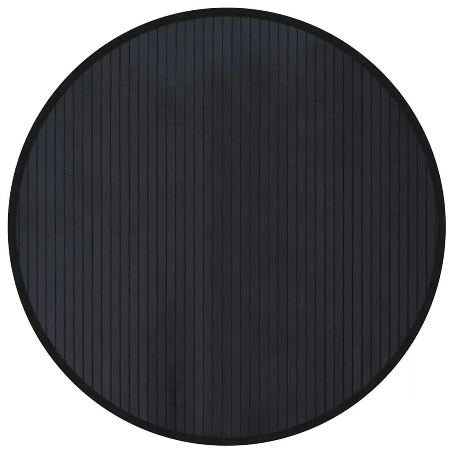 vidaXL Teppich Rund Schwarz 80 cm Bambus 376978