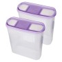 2er-Pack Bestlivings Frischhaltebox Schüttdose 4,5L, lila Deckel, transparente Vorratsdosen.