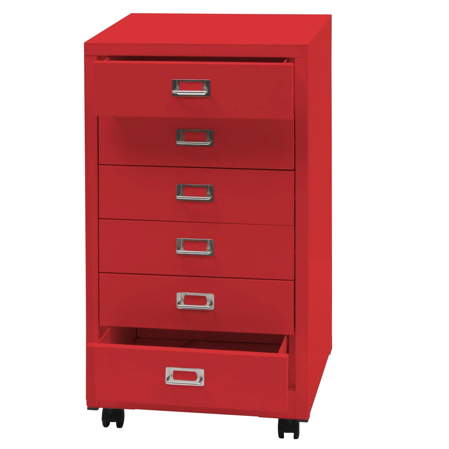 PROREGAL Rollcontainer 75x40x41cm Metall 6 Schubladen Rot günstig online kaufen