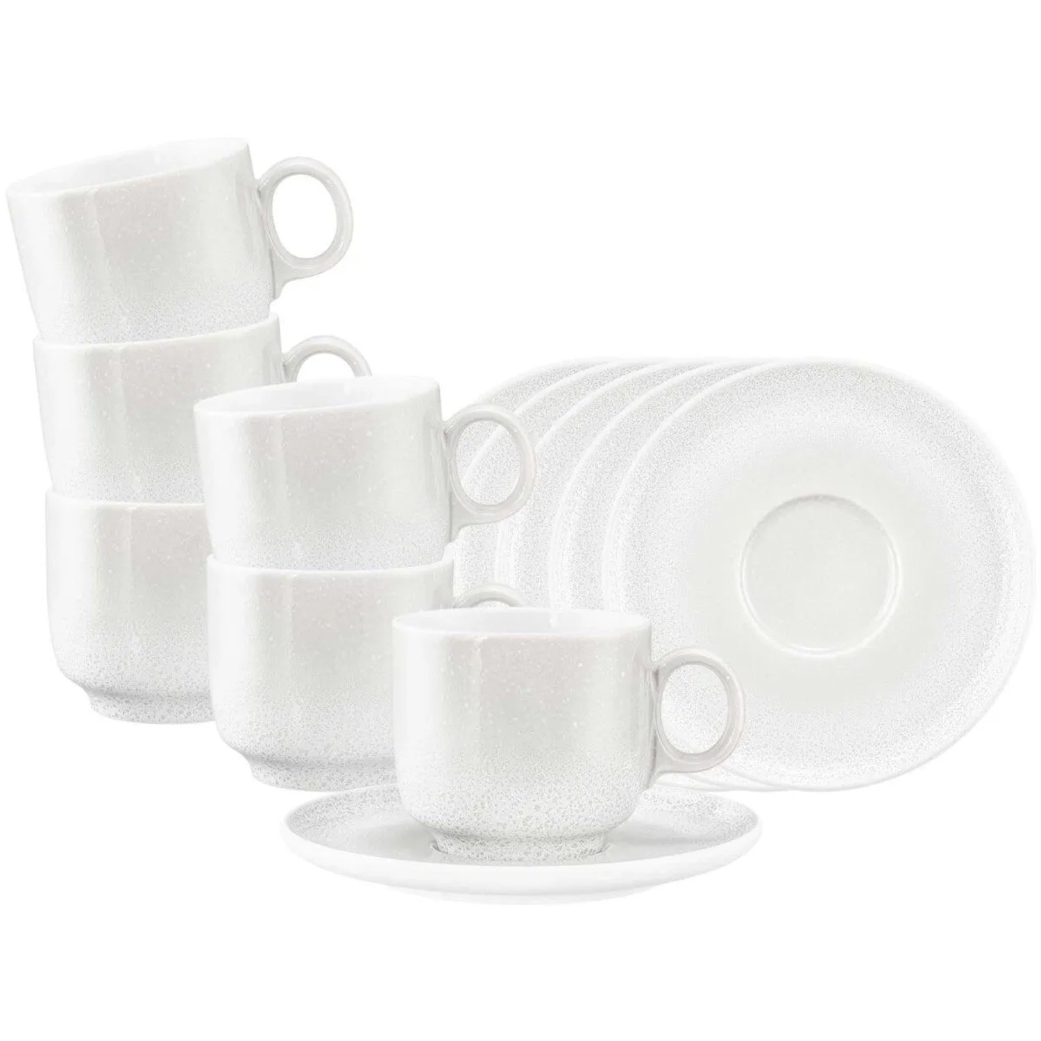 Seltmann Weiden Sento Home Cappuccinotasse mit Untertasse 300 ml 6er Set Aura White