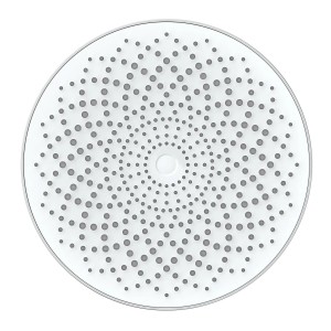Schütte Kopfbrause Capri, Ø 26cm, Chrom/Weiß. Runde Duschbrause mit Antikalk-Noppen.