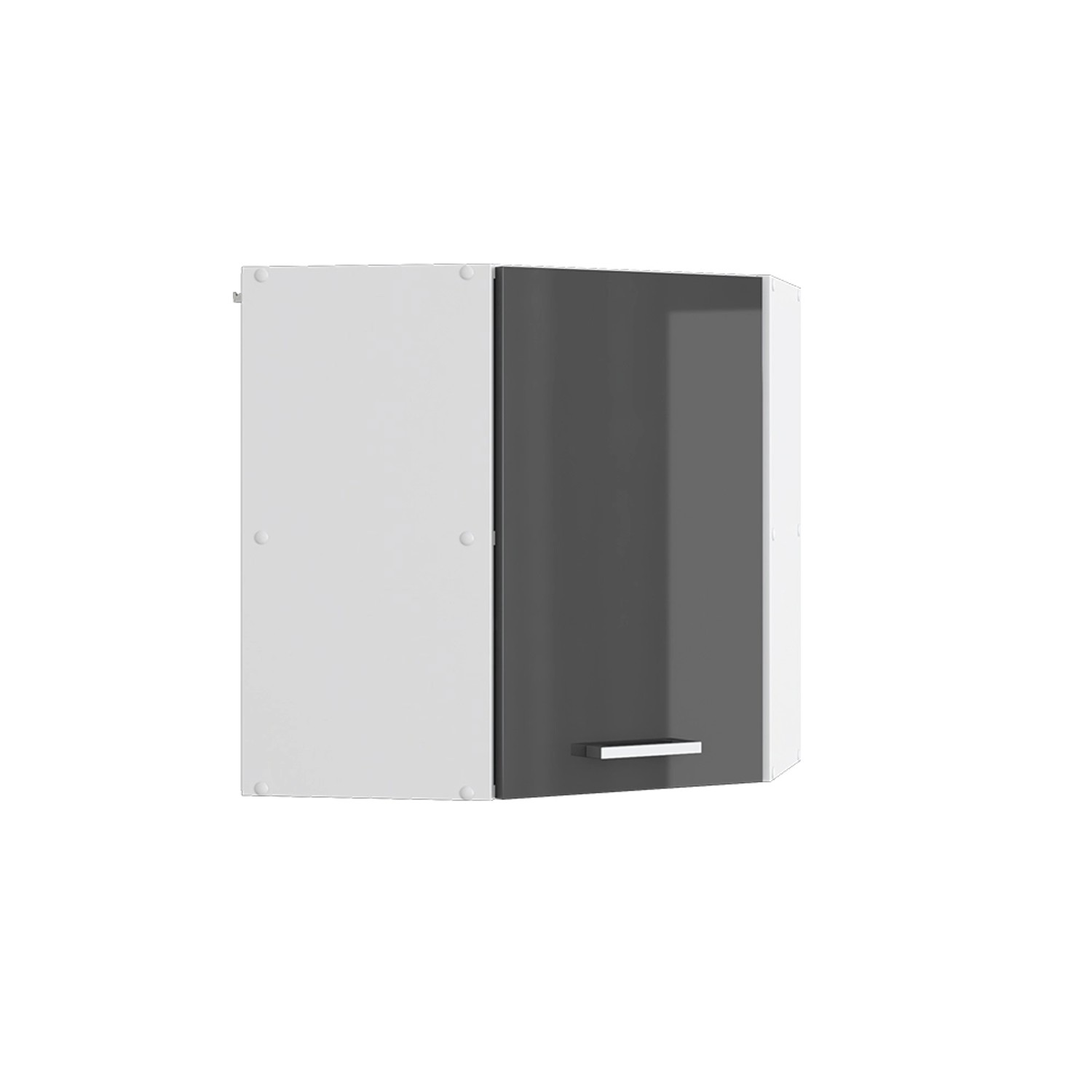 Vicco Eckhängeschrank R-Line Küchen-Eckschrank Anthrazit Hochglanz/Weiß 57 cm