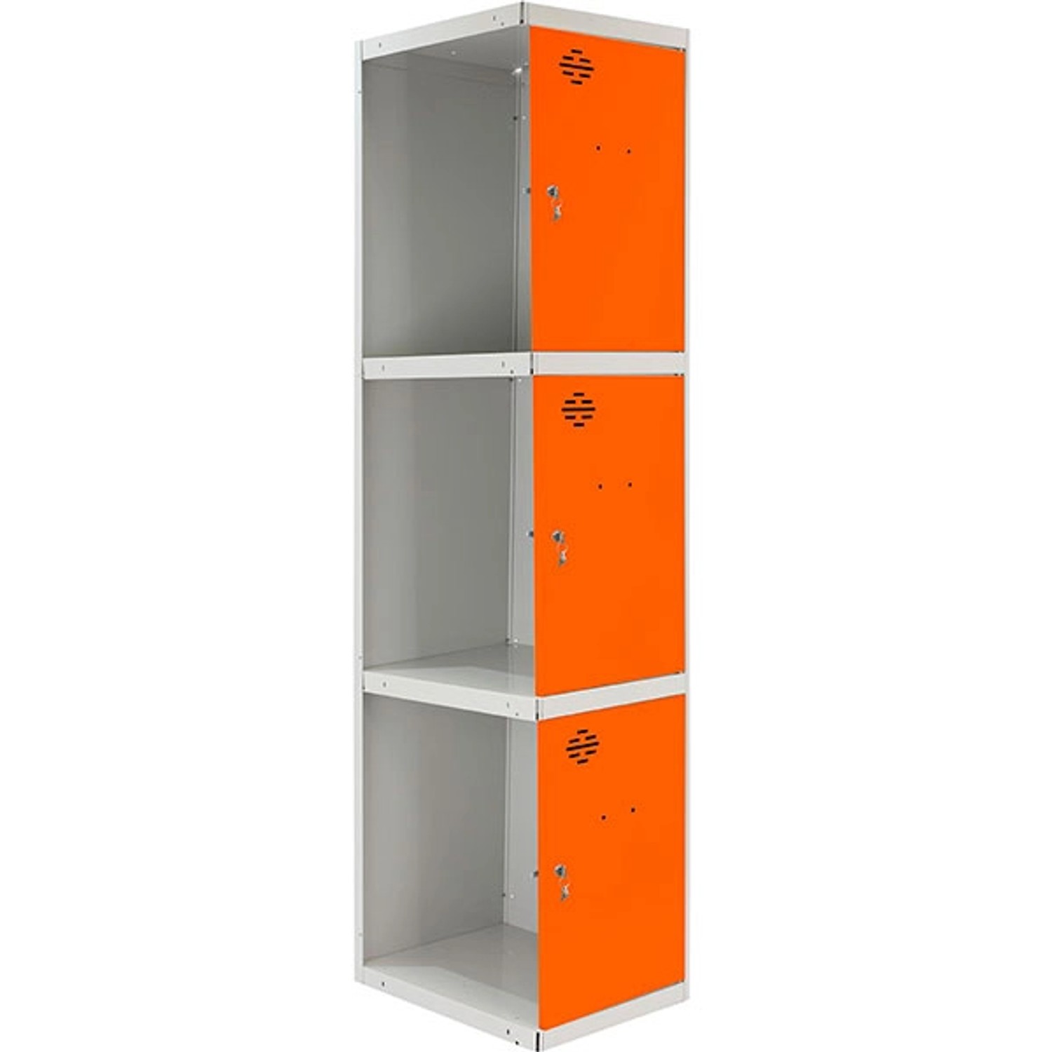 PROREGAL Spind AMEGO HxBxT 180 x 30 x 50 cm 3 Abteile Anbaumodul Grau-Orang günstig online kaufen