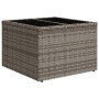 Grauer vidaXL Gartentisch aus Polyrattan, Teil der 9-tlg. Sofagarnitur.