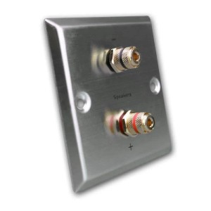 Dynavox LS Wand Anschlußblende Edelstahl 2x Bananenbuchse