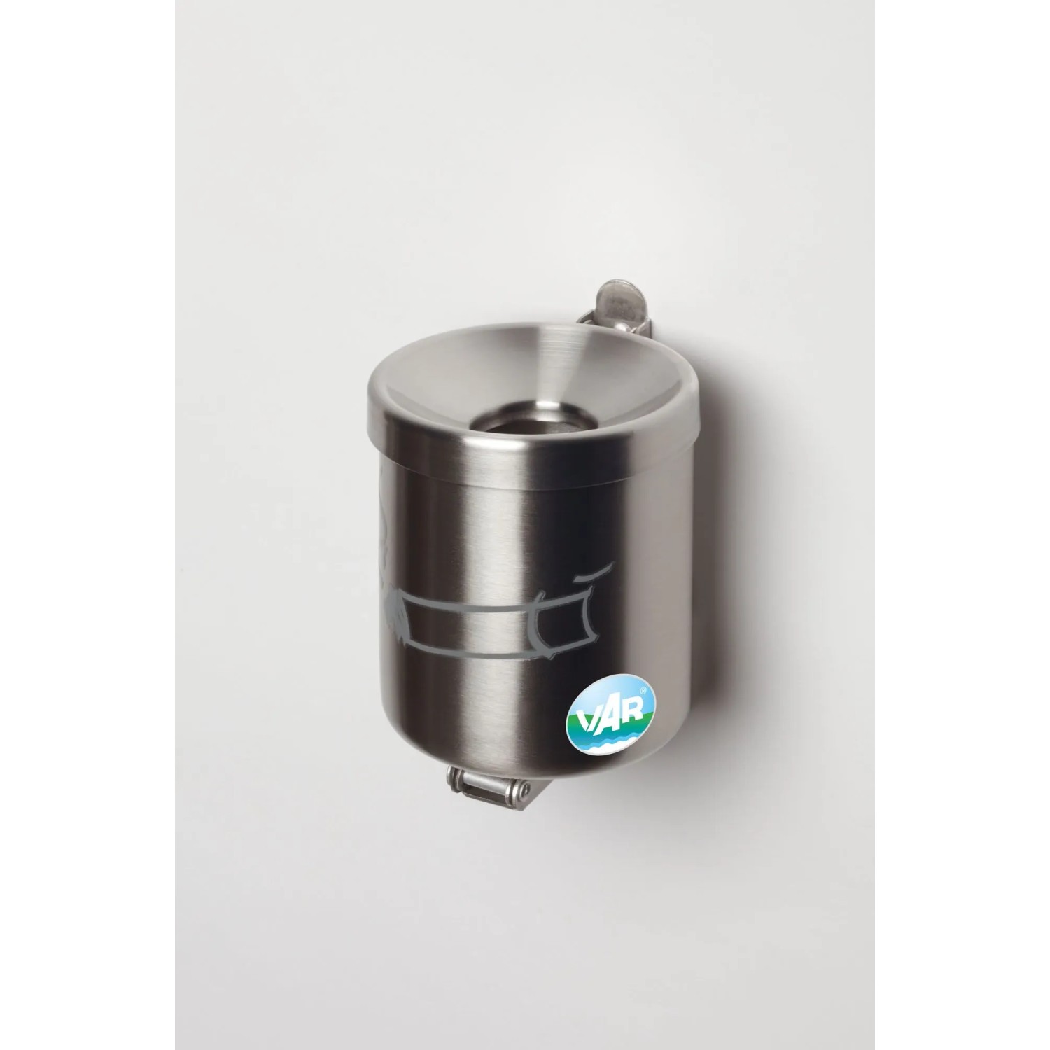 PROREGAL Robuster Ascher Zur Wandmontage 0,6 Liter HxBxT 10 x 9 x 9 cm Edelstahl