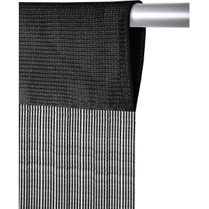 Schwarze Bestlivings Fadengardine für Wohnwagen, 56x185 cm, mit Stangendurchzug.