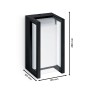 Moderne, schwarze Philips Pyrona LED Aussenwandleuchte mit warmweissem Licht.