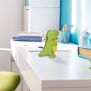 Relaxdays Spardose Dinosaurier Keramik Grün Gelb Rot Rutschfest 19 cm x 10 cm x 15,5 cm