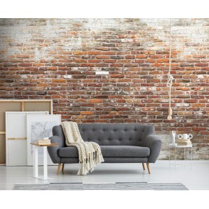 Fototapete Brick Wall mit Ziegelmuster, passend zum Industrie-Look, 280x300cm.