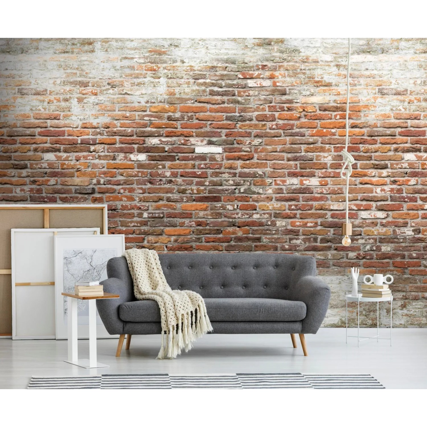 Fototapete Brick Wall mit Ziegelmuster, passend zum Industrie-Look, 280x300cm.