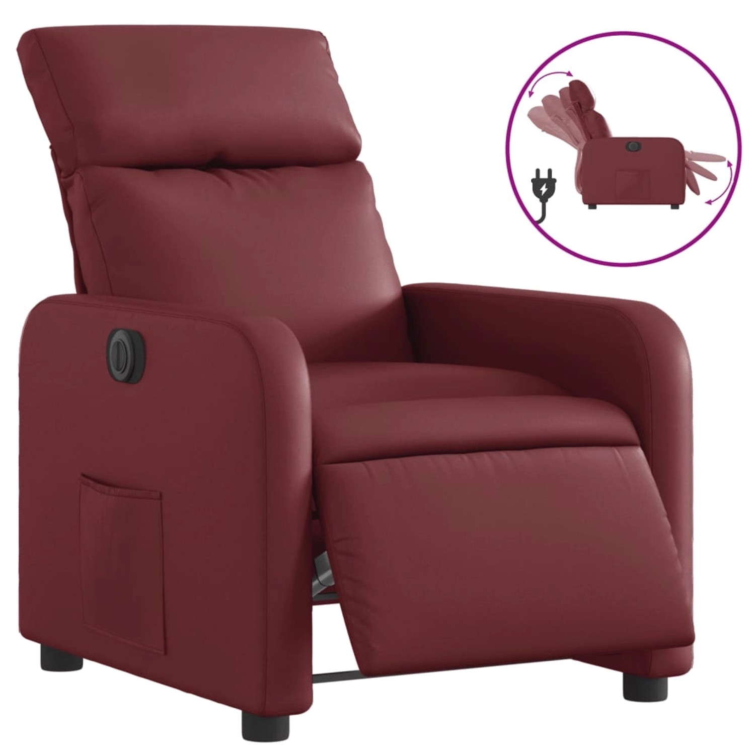 vidaXL Relaxsessel Elektrisch Weinrot Kunstleder 3206739 günstig online kaufen