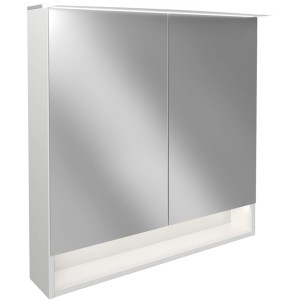Fackelmann Spiegelschrank B.Style, 80 cm, weiß, mit Beleuchtung und Softclose-Türen.