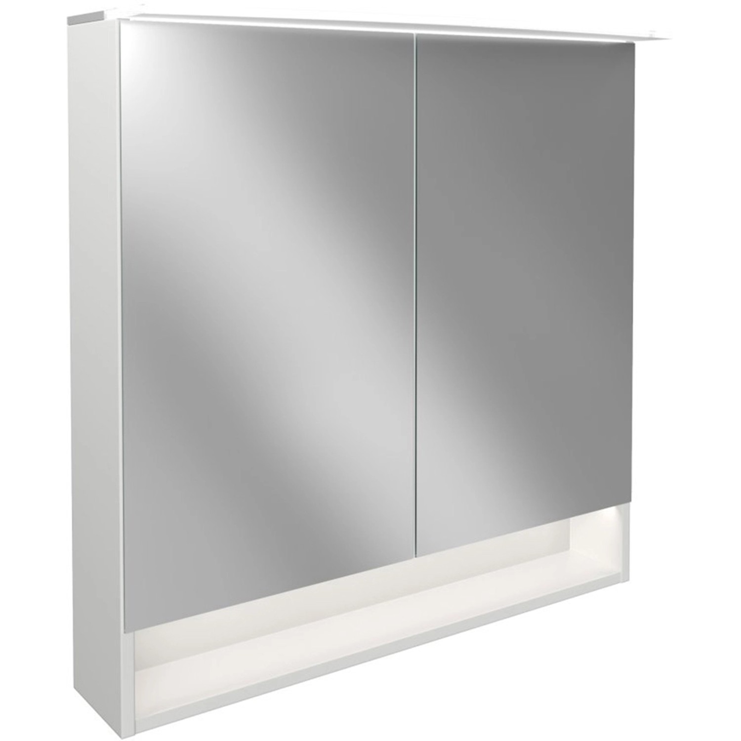 Fackelmann Spiegelschrank B.Style Weiß 80 cm mit Softclose Türen