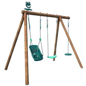 Soulet Holzschaukel Tiago mit Babysitz, Schaukelsitz und Tellerwippe. Ideal für Kinder.