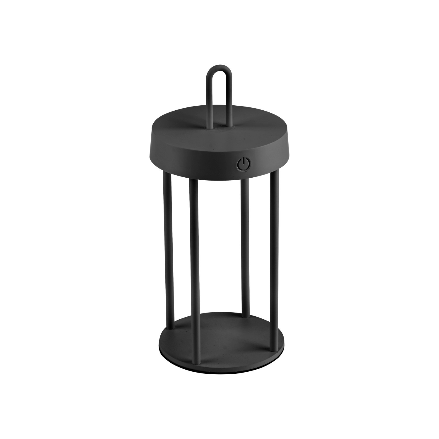 Schwarze LED-Akku-Tischleuchte Anselm, 28,4 cm, für den Außenbereich.