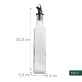 Transparente Glas-Ölflasche mit schwarzem Tropf-Ausgießer, 30,5 cm hoch, 500 ml. Ideal für Essig & Öl in der Küche.