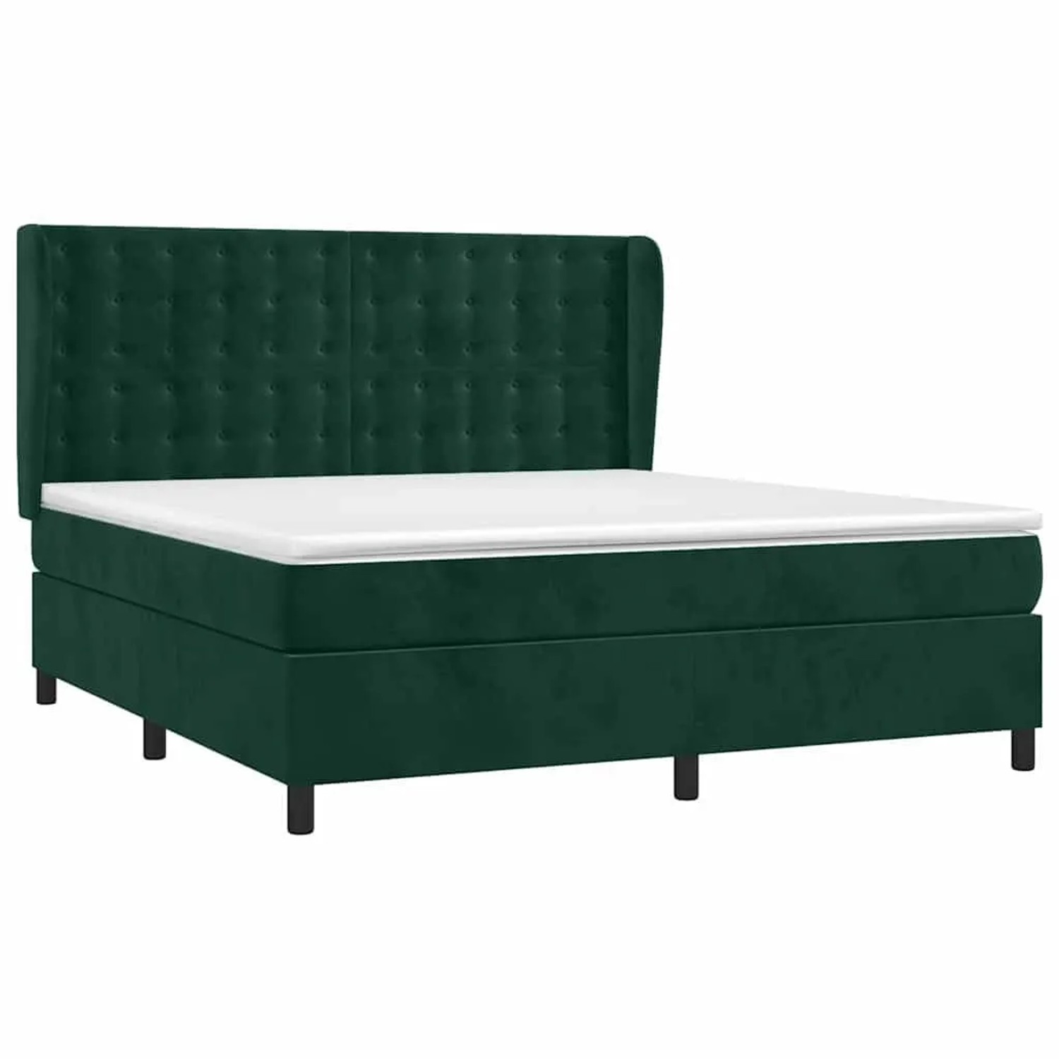 vidaXL Boxspringbett mit Matratze Dunkelgrün 180x200 cm Samt 3129468 günstig online kaufen