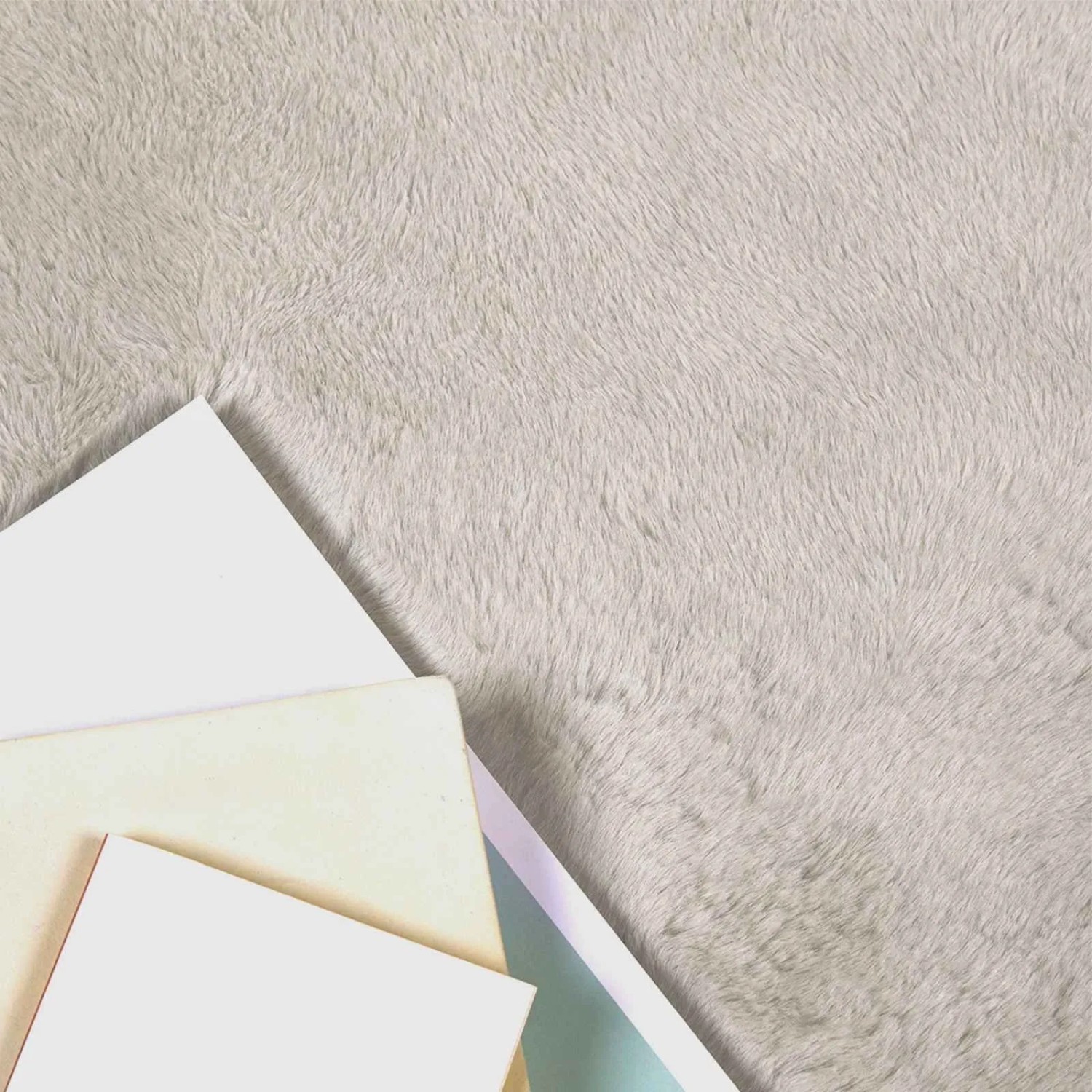 vidaXL Kunstfell Hasen Teppich Olite Beige 240 x 240 cm Polyester 42021644_3