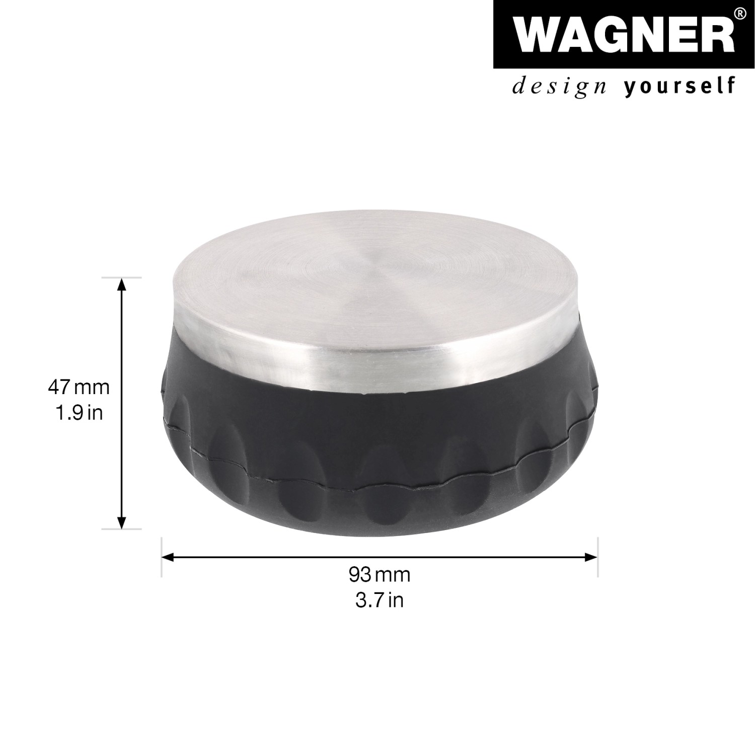 Wagner Bodentürstopper, Ø 93 mm, Edelstahl-Optik, zum Hinstellen. Schützt Tür, Wand und Möbel.