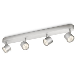 Philips LED-Spot Star, 4-flammig, silberfarben, für flexible Beleuchtung im Innenbereich.