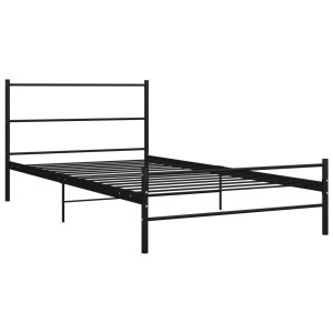 Schwarzes Metall Bettgestell 90x200 cm von vidaXL für erholsamen Schlaf im Schlafzimmer.
