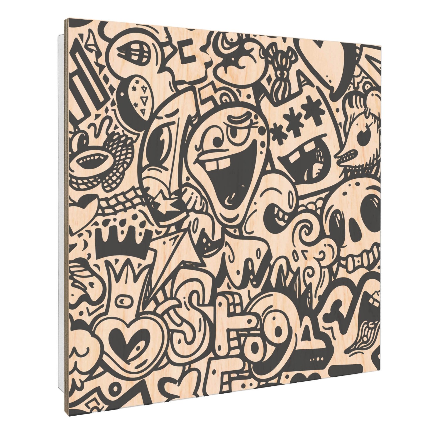 Banjado Großer Schlüsselbox Holz 30x30cm Weiß Scharnier Rechts 50 Haken Sch günstig online kaufen