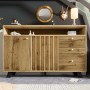 Merax Sideboard 120x40x85cm Lamellenfront Eiche_2