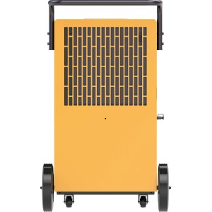 Gelber Be Cool Bautrockner 90l Luftentfeuchter mit Rädern und Griff.