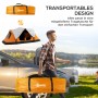 Outsunny Campingzelt, orange, mit Tragetasche und Person im Hintergrund. Ideal für Camping & Outdoor.