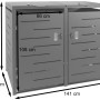 MCW Mülltonnenbox E83, anthrazitfarben, Stahl, für 2 Tonnen, mit Maßen. Abschließbare Mülltonnenverkleidung.