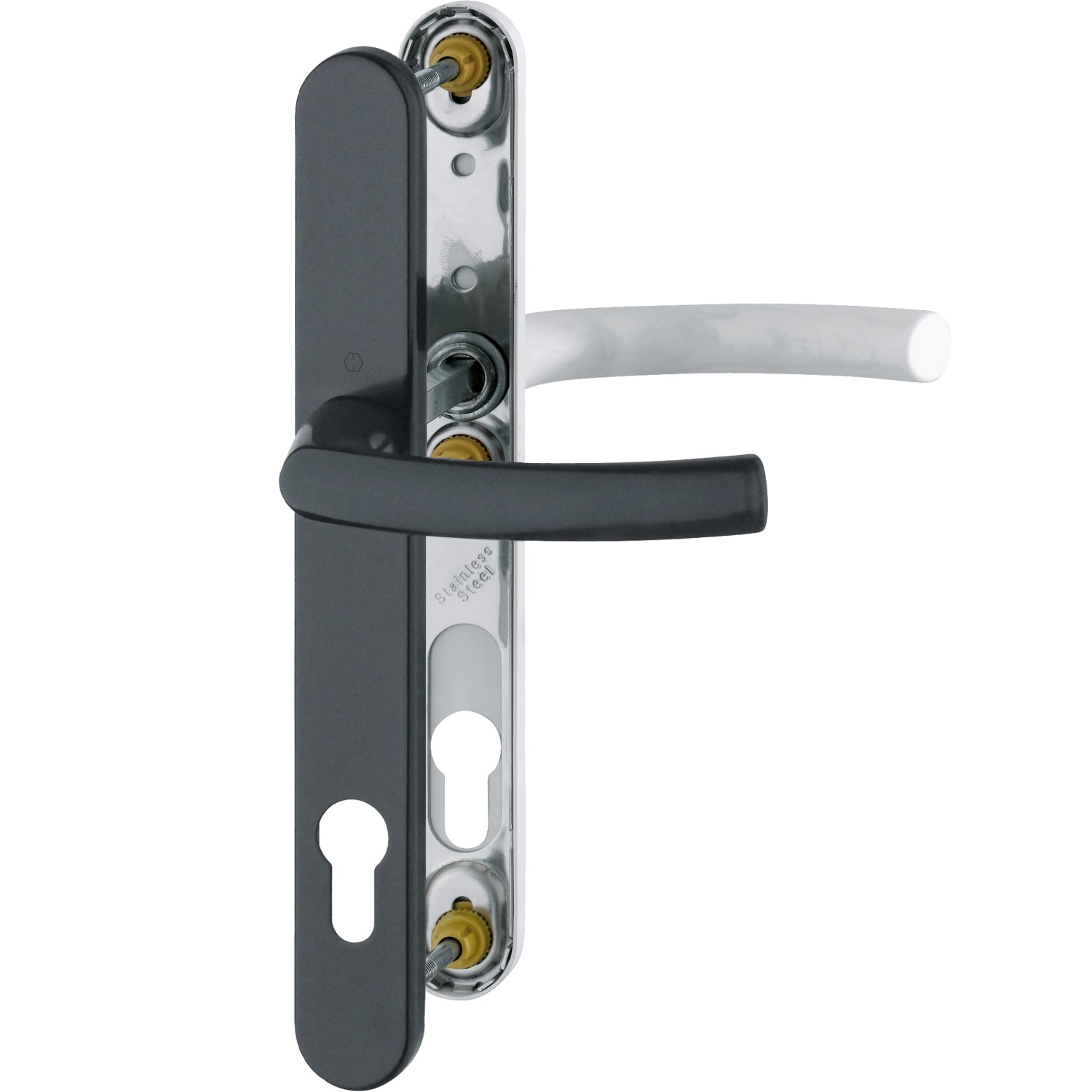 Hoppe Schmalschild-Türgriff-Garnitur Lima Aluminium Schwarz/Weiß günstig online kaufen
