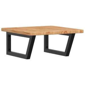 vidaXL Waschtischplatte mit Halterung Stahl und Massivholz Eiche 3302395