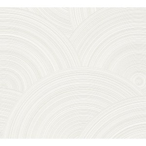 A.S. Création Vliestapete mit grafischem Kreis-Design in Weiß und Silber. Dekorative Tapete für stilvolle Wände.