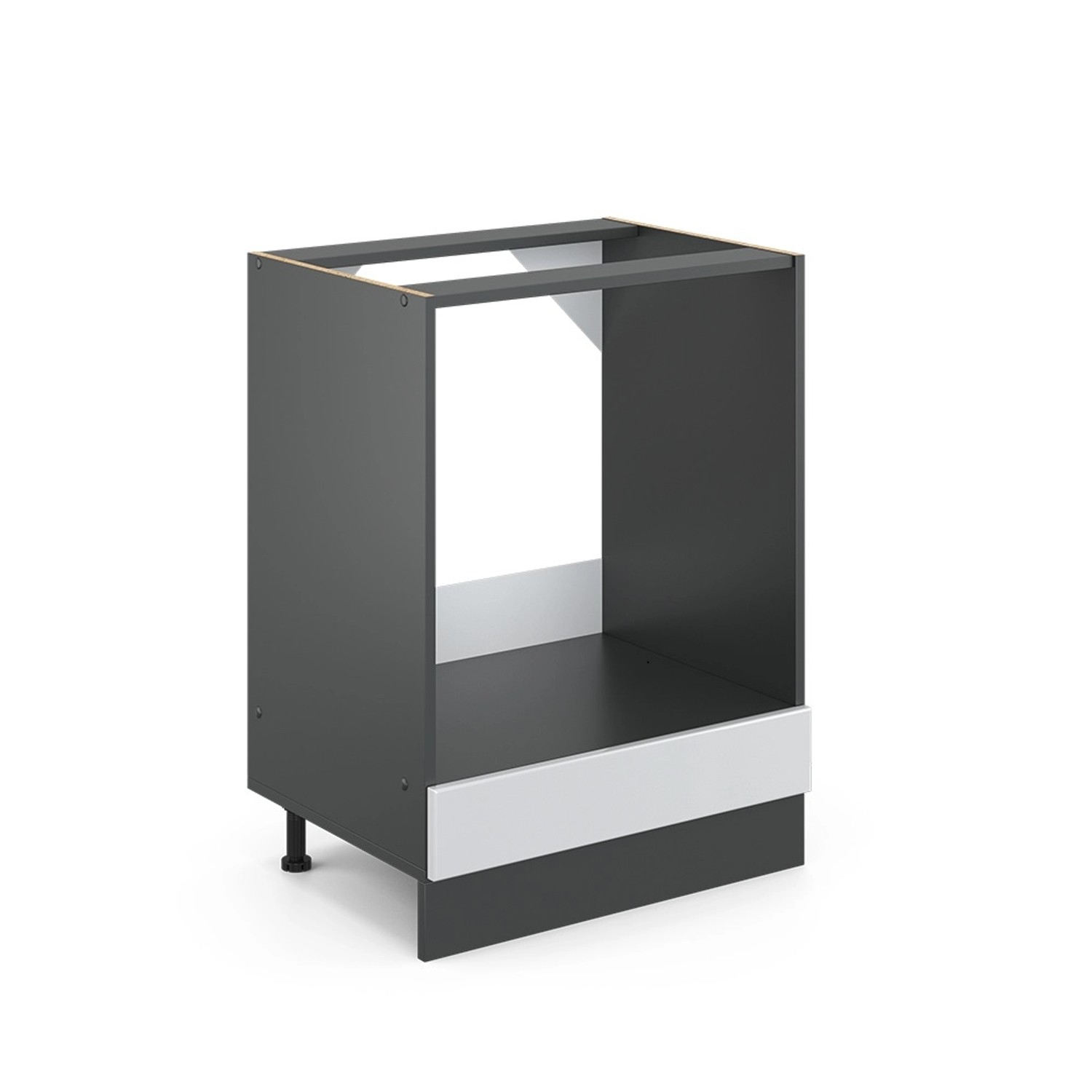 Thumbnail - Vicco Herdumbauschrank R-Line Weiß Landhaus/Anthrazit 60 cm AP Eiche